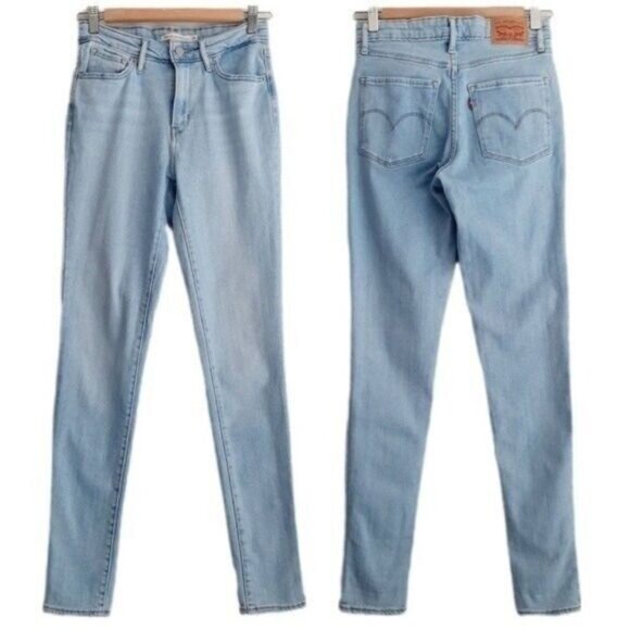 LEVI'S 721 High Rise Skinny Light Blue Wash Sz 25 - Picture 3 of 16